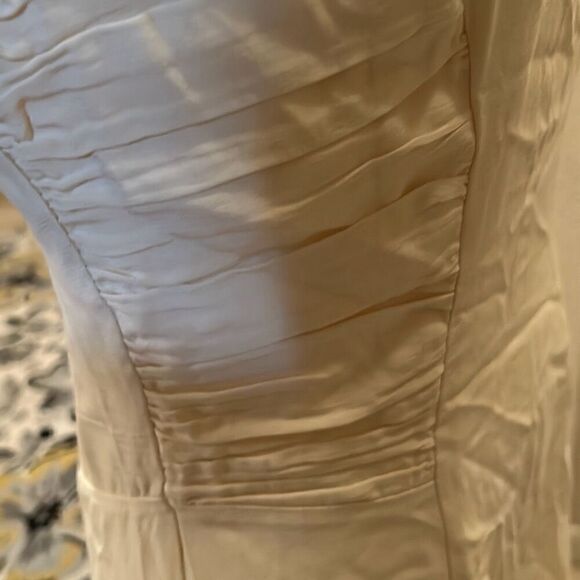 Asos Women's 8 Pleat Side Midi Dress Ivory Cream Modest With Detachable Slip New - Picture 5 of 14